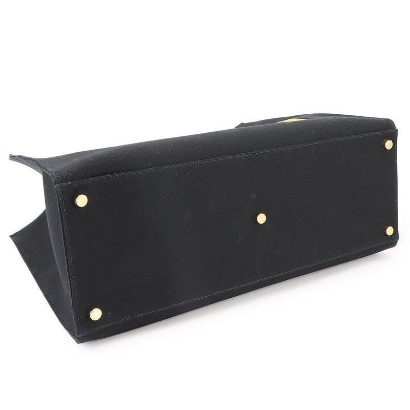 Unused Display Item FENDI Fender Che 2-way Tote Shoulder Bag Canvas Black Gold