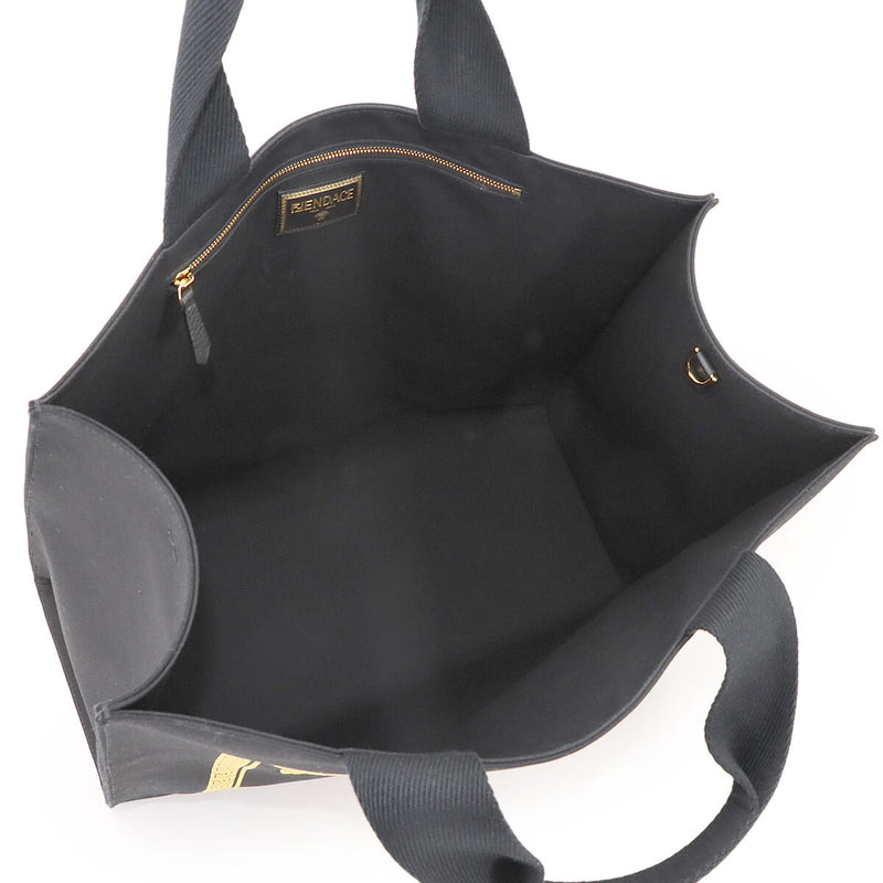 Unused Display Item FENDI Fender Che 2-way Tote Shoulder Bag Canvas Black Gold
