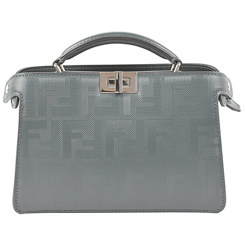 FENDI Super Beautiful Peekaboo ISeeU X-Cross 2way Mini Shoulder Bag F Embossed
