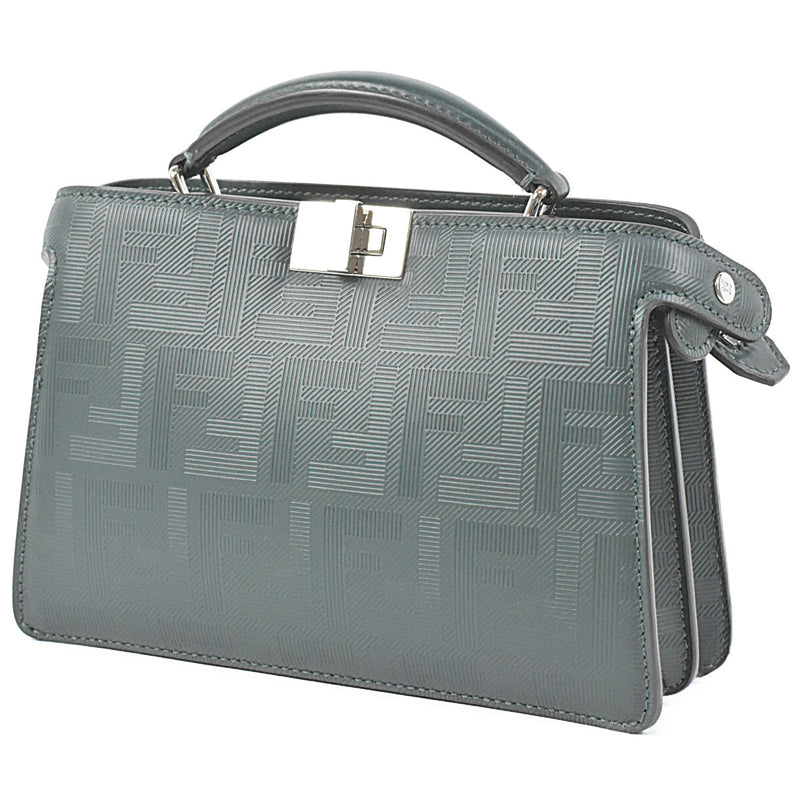 FENDI Super Beautiful Peekaboo ISeeU X-Cross 2way Mini Shoulder Bag F Embossed