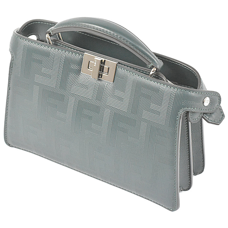 FENDI Super Beautiful Peekaboo ISeeU X-Cross 2way Mini Shoulder Bag F Embossed