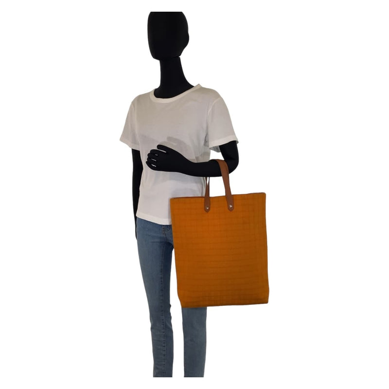 HERMES Hermes Amedava Diagon GM Orange Brown Silver Hardware Canvas/Leather
