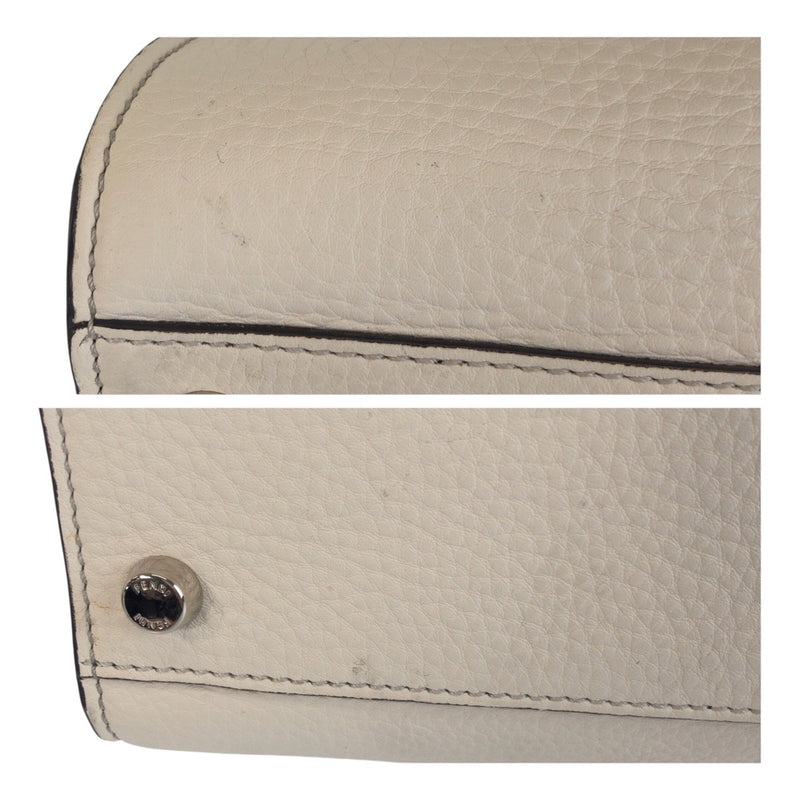 FENDI Peakab XLight Selelia White Leather 7VA448 Tote Bag Business Bag 2WAY