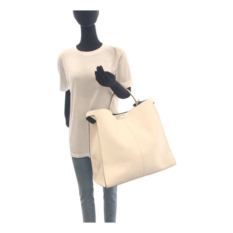 FENDI Peakab XLight Selelia White Leather 7VA448 Tote Bag Business Bag 2WAY