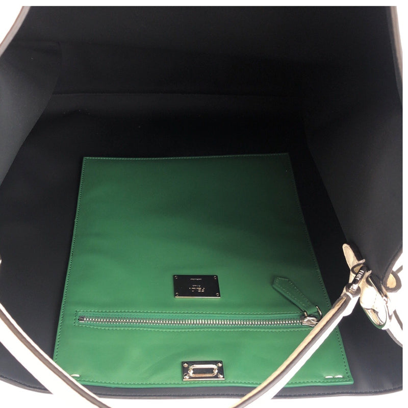 FENDI Peakab XLight Selelia White Leather 7VA448 Tote Bag Business Bag 2WAY