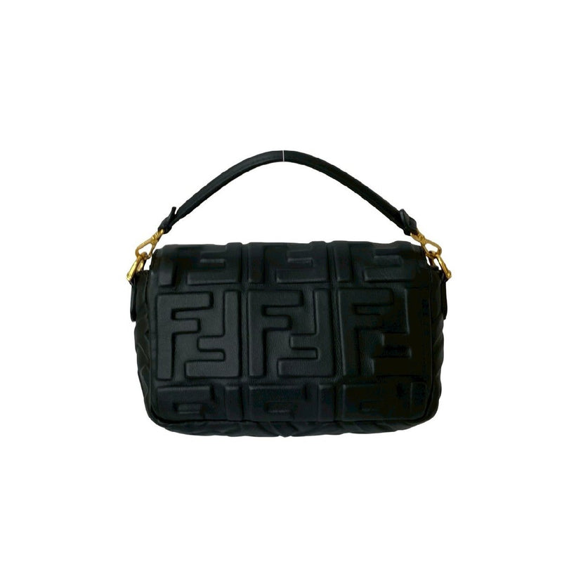 Almost unused FENDI Mamma Bucket FF Logo Hardware Leather 2-way Handbag Chain