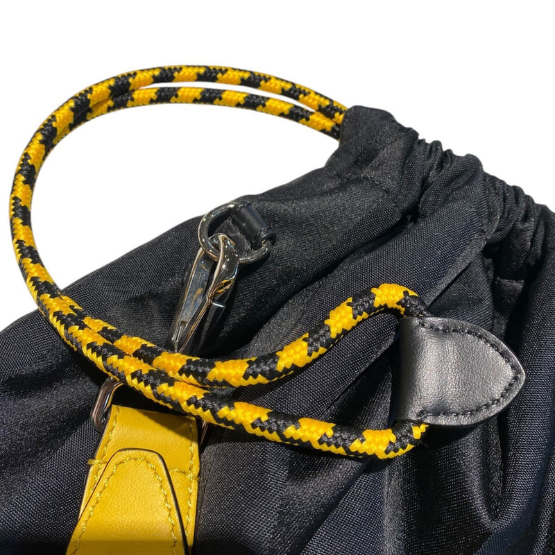 FENDI PEQUIN Pekin Back Slim Clutch Medium Drawstring Shoulder Logo Stripe Bag