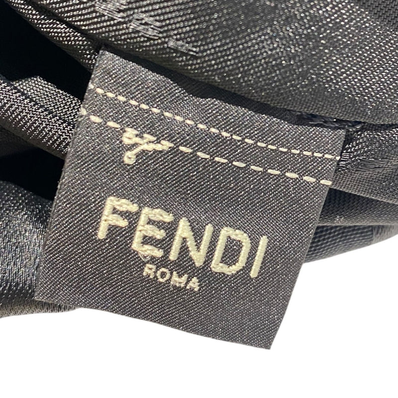 FENDI PEQUIN Pekin Back Slim Clutch Medium Drawstring Shoulder Logo Stripe Bag