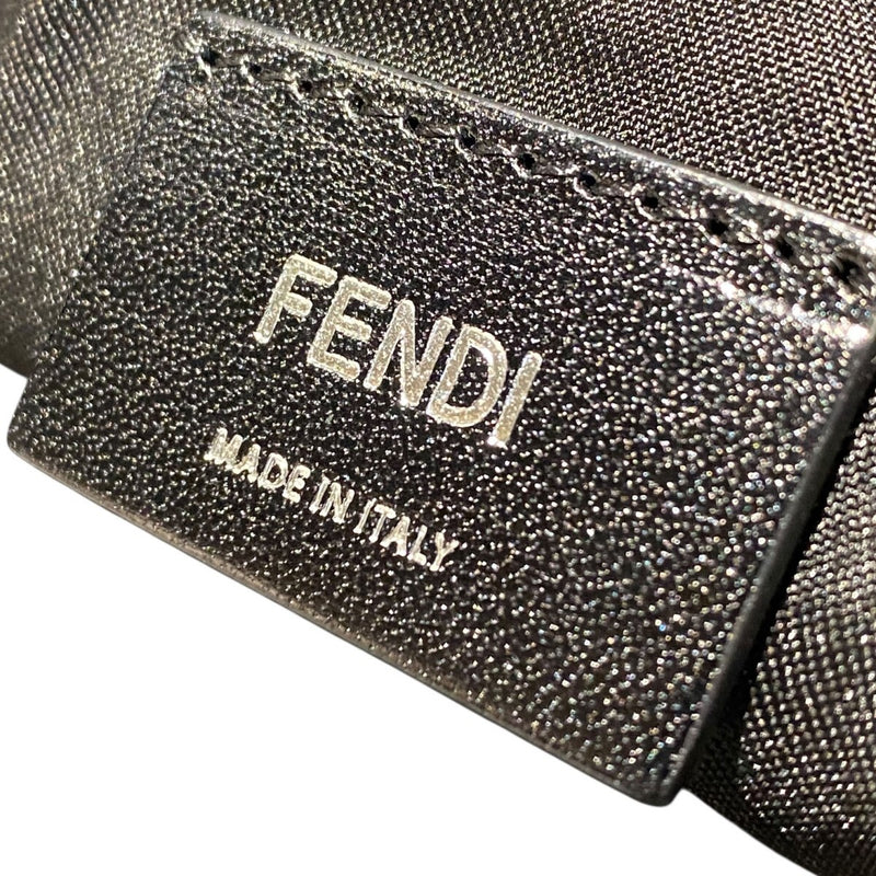 FENDI PEQUIN Pekin Back Slim Clutch Medium Drawstring Shoulder Logo Stripe Bag