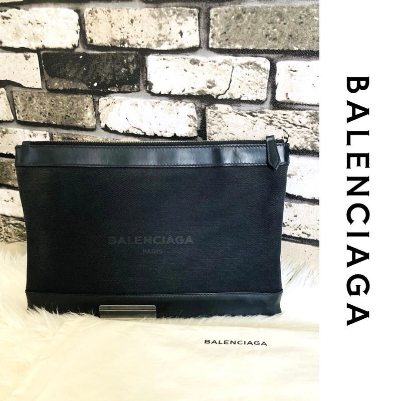 BALENCIAGA Clutch Bag Balenciaga Black Denim Campus