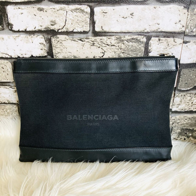 BALENCIAGA Clutch Bag Balenciaga Black Denim Campus
