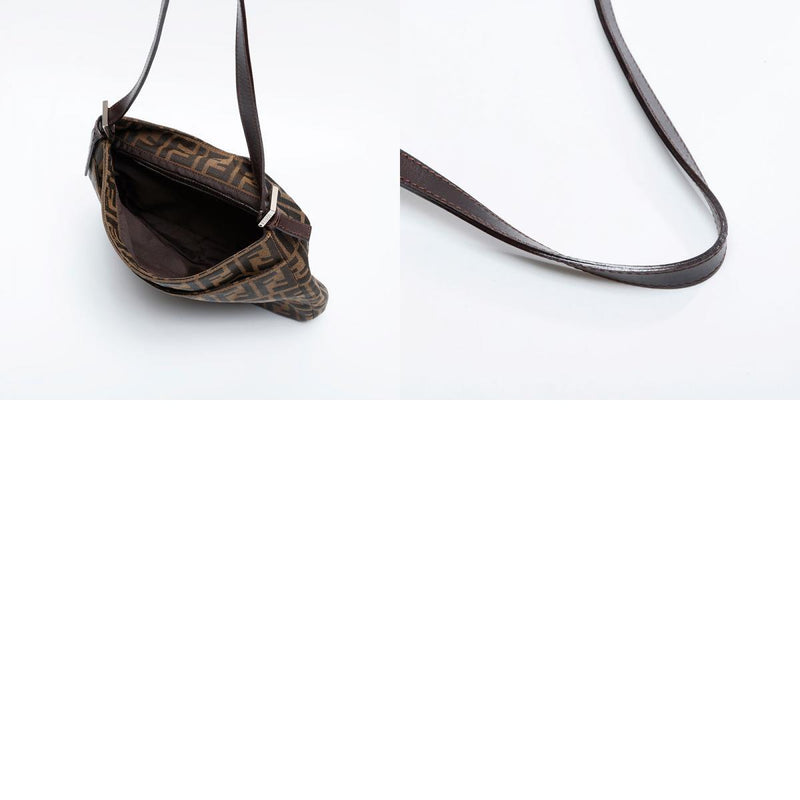 FENDI Shoulder Bag Canvas Zucca Mamma Brown