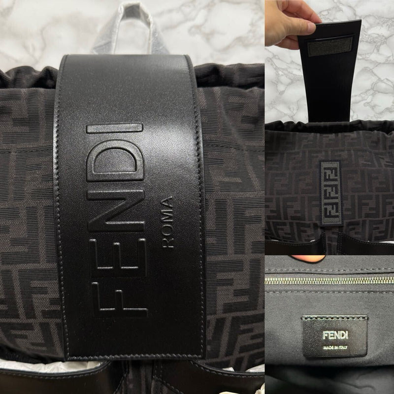 FENDI Unused Backpack Backpack Shoulder Bag 7VZ070-0AG0M F0NPN Black Grey FF