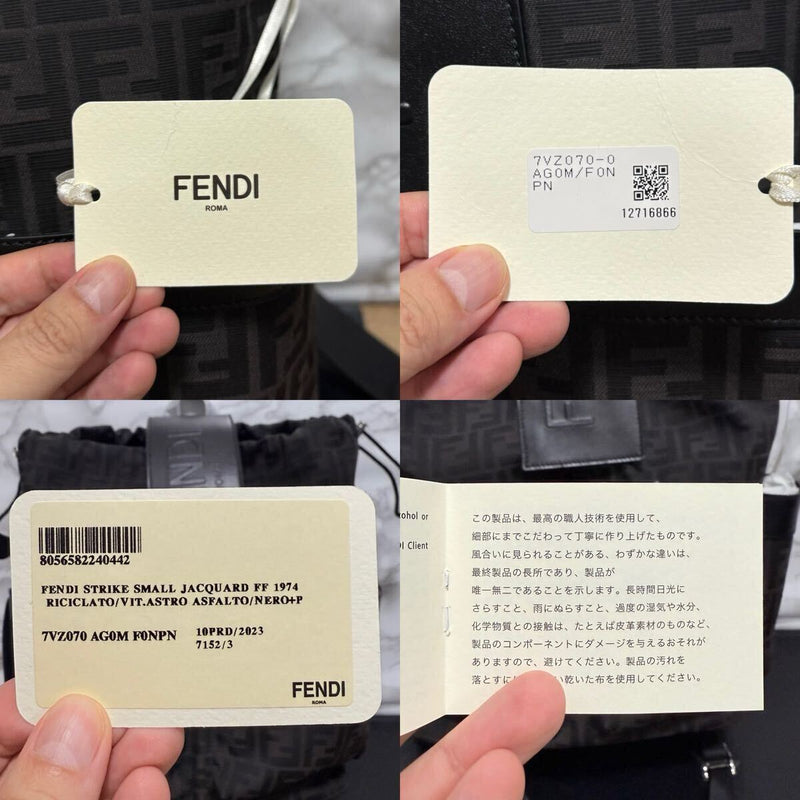 FENDI Unused Backpack Backpack Shoulder Bag 7VZ070-0AG0M F0NPN Black Grey FF