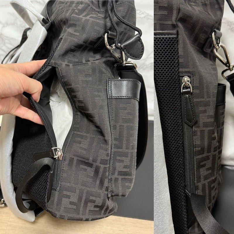 FENDI Unused Backpack Backpack Shoulder Bag 7VZ070-0AG0M F0NPN Black Grey FF