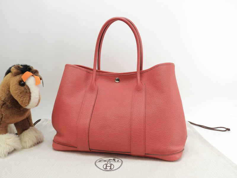 Hermes Garden Party PM Negonda Leather Pink Tote Bag Shoulder Bag in Good