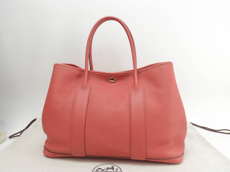 Hermes Garden Party PM Negonda Leather Pink Tote Bag Shoulder Bag in Good