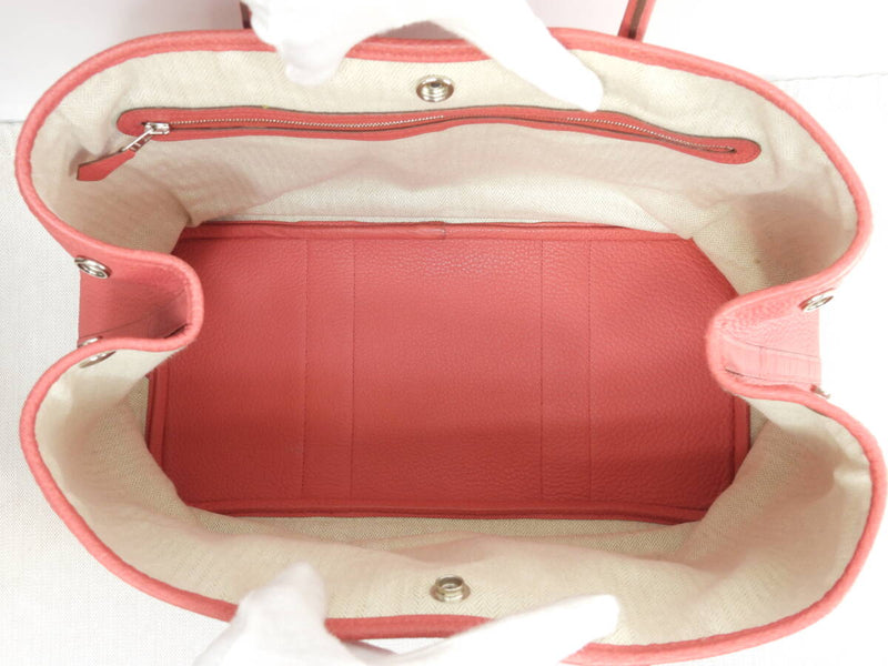 Hermes Garden Party PM Negonda Leather Pink Tote Bag Shoulder Bag in Good
