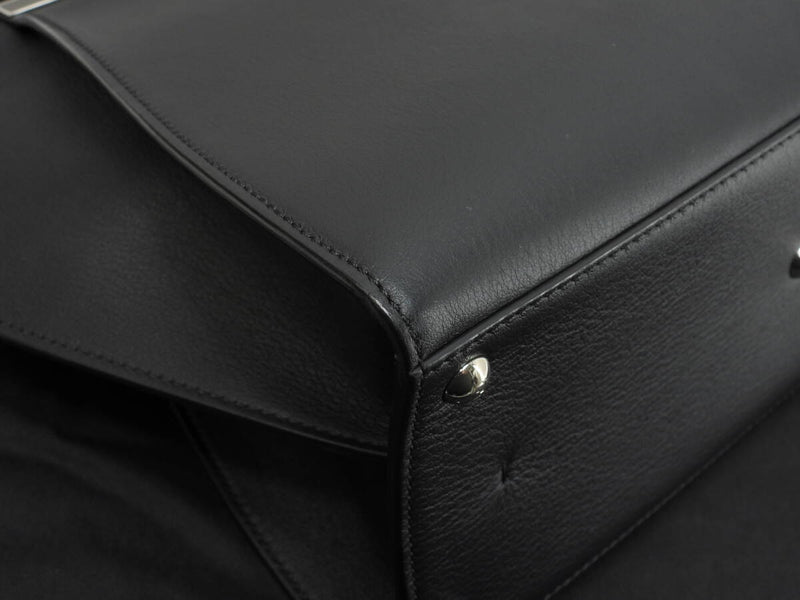 FENDI Trois Jour Leather Black S Handbag Tote Bag in Good Condition @ 54