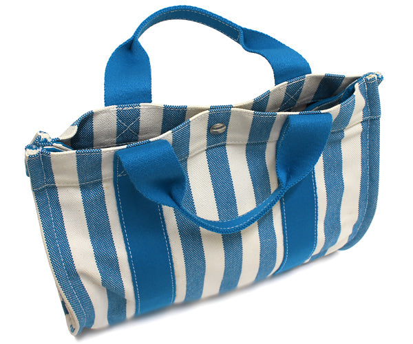 [Quality Shop Tenmaya] [Good condition] Hermes Canvas: Blue x White Cannes PM