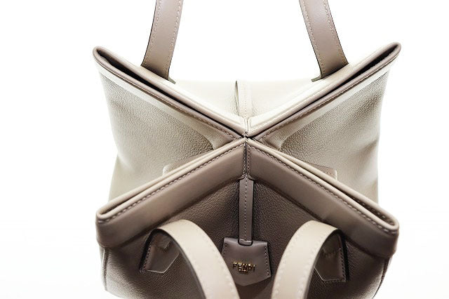 FENDI ORIGAMI MEDIUM CORDA 8BH414APZA F11WS Origami Tote 2way Bag Medium Beige