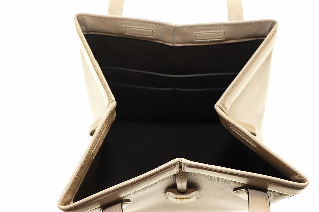 FENDI ORIGAMI MEDIUM CORDA 8BH414APZA F11WS Origami Tote 2way Bag Medium Beige