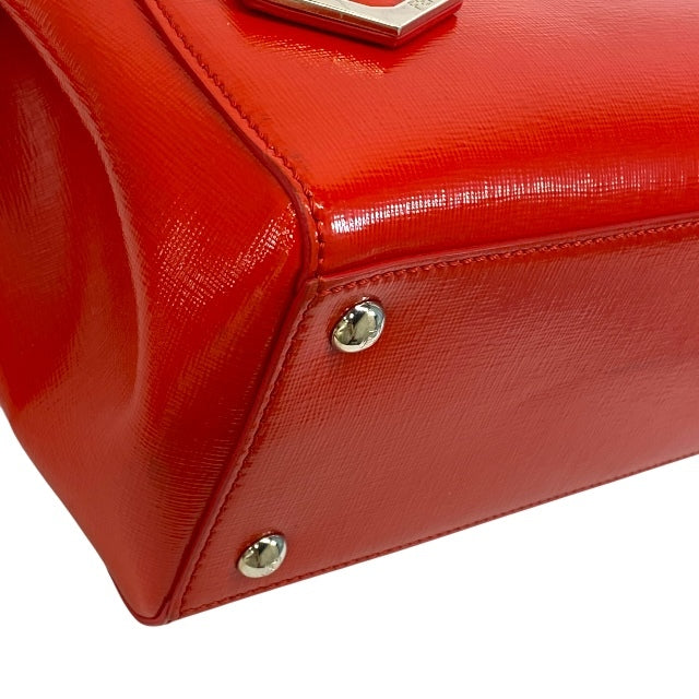 FENDI 8BH253-M5Q 2way Petit Toujour Toujour Handbag Tote Bag Leather Enamel Red