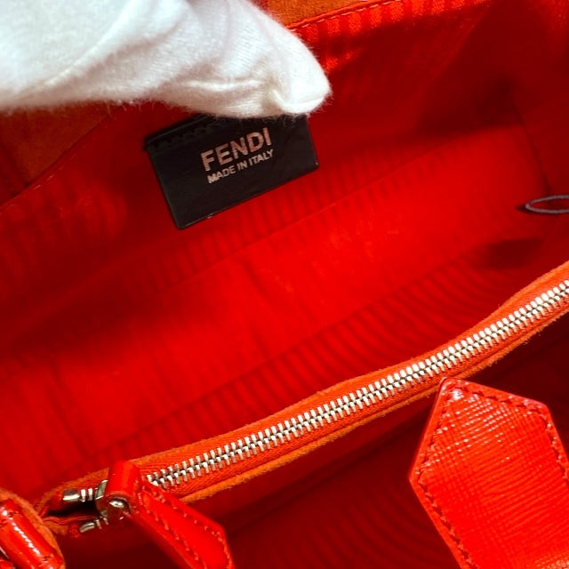 FENDI 8BH253-M5Q 2way Petit Toujour Toujour Handbag Tote Bag Leather Enamel Red
