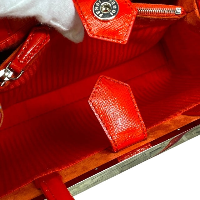FENDI 8BH253-M5Q 2way Petit Toujour Toujour Handbag Tote Bag Leather Enamel Red