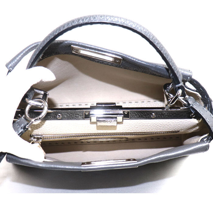 FENDI Serelia Peekaboo Regular 2-Way Shoulder Bag Gray 8BN290 Women's Good
