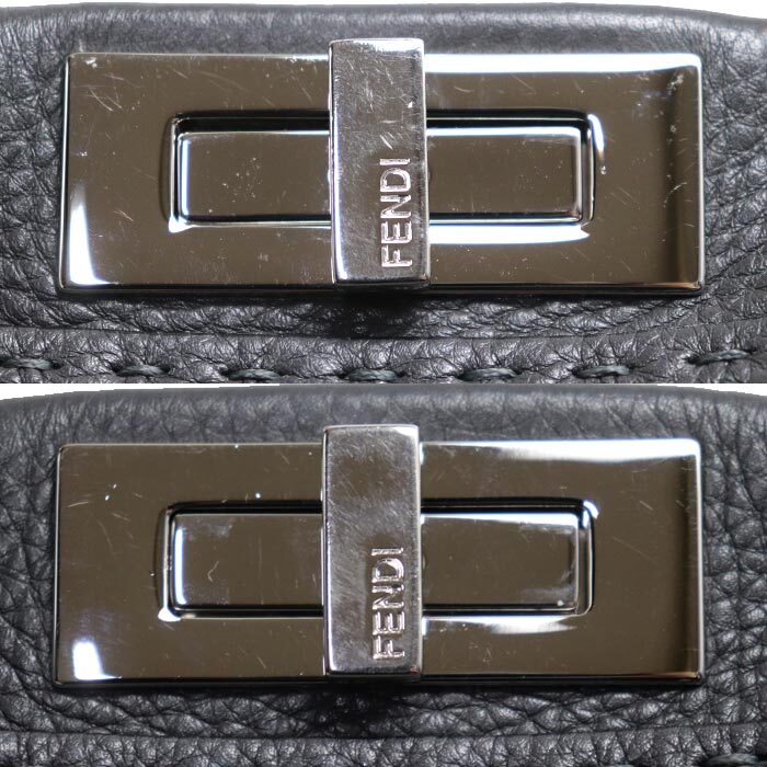 FENDI Serelia Peekaboo Regular 2-Way Shoulder Bag Gray 8BN290 Women's Good
