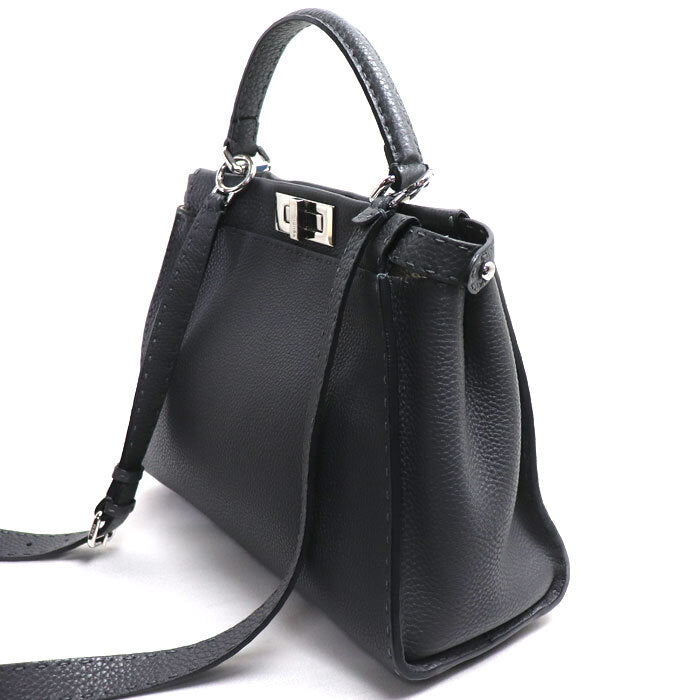 FENDI Serelia Peekaboo Regular 2-Way Shoulder Bag Gray 8BN290 Women's Good