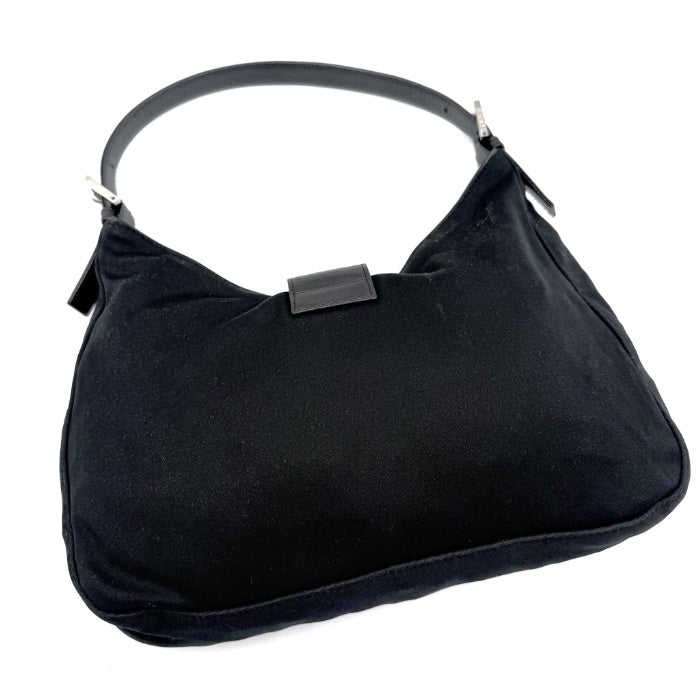 FENDI Handbag One Shoulder Mamma Bucket Logo Buckle Black Free Shipping