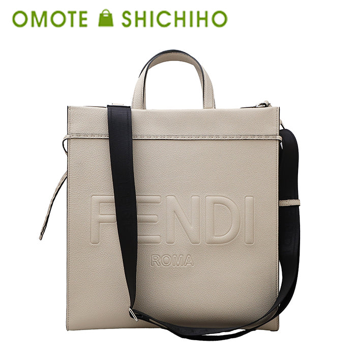 FENDI 2way tote bag shoulder bag leather white 7VA583 unused item ◆N rank