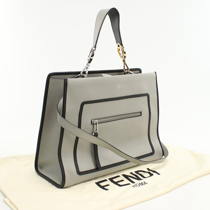 Good condition FENDI tote bag 8BH343 SIZ F1373 2WAY Runaway Women's Gray