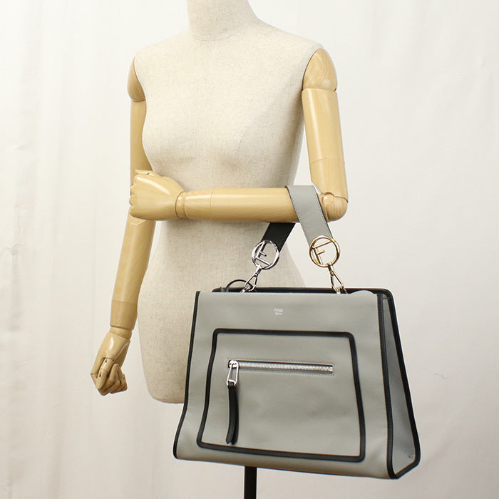 Good condition FENDI tote bag 8BH343 SIZ F1373 2WAY Runaway Women's Gray
