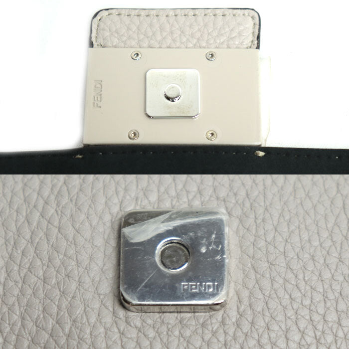 FENDI Bagguette Messenger Medium Shoulder Bag Greige 7VA537 AG0L F047P Women's