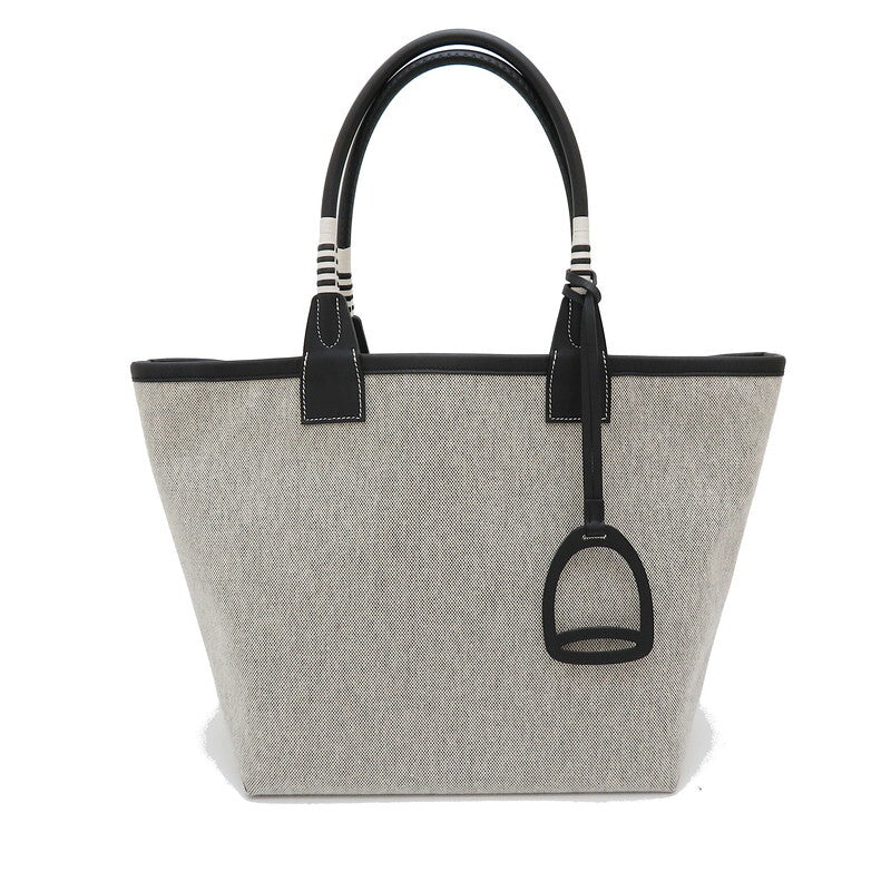 ★★Final special price HERMES/Hermes Steeple 28 Tote Bag Canvas/Leather Black