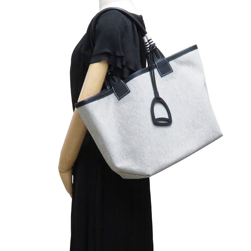 ★★Final special price HERMES/Hermes Steeple 28 Tote Bag Canvas/Leather Black