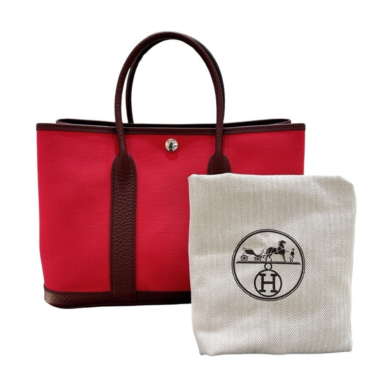 Hermes HERMES Garden Party TPM A-cut Rose Extreme Bordeaux Silver Hardware