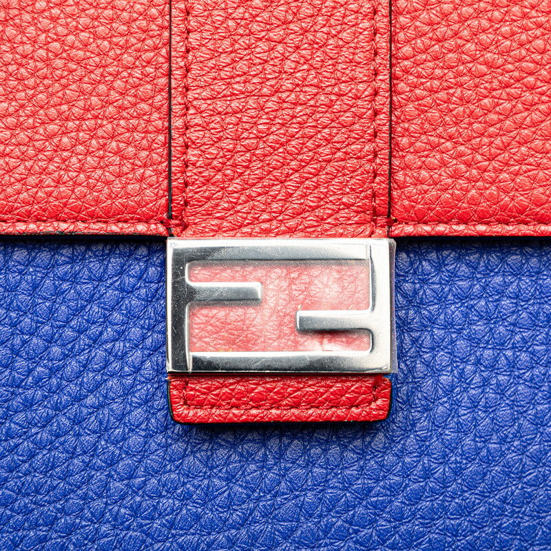 FENDI Shoulder Bag Phone Holder 7AS120 Red Blue Leather Women's FENDI