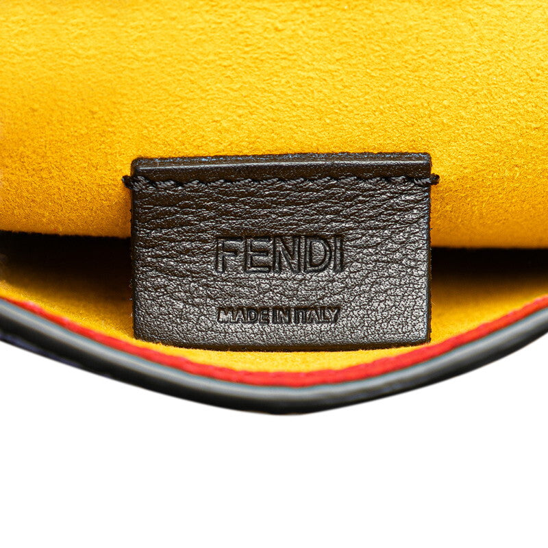 FENDI Shoulder Bag Phone Holder 7AS120 Red Blue Leather Women's FENDI