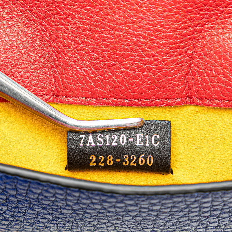 FENDI Shoulder Bag Phone Holder 7AS120 Red Blue Leather Women's FENDI