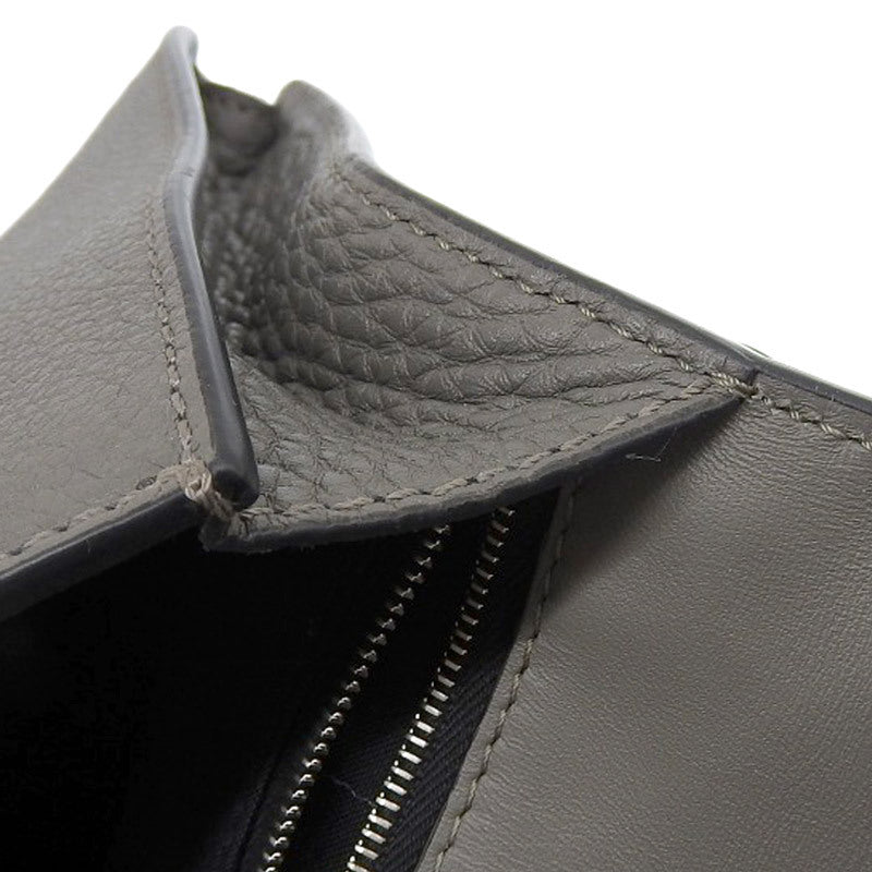 FENDI Flat Bucket Shoulder Bag Leather Gray 7VA524 Beautiful Condition New