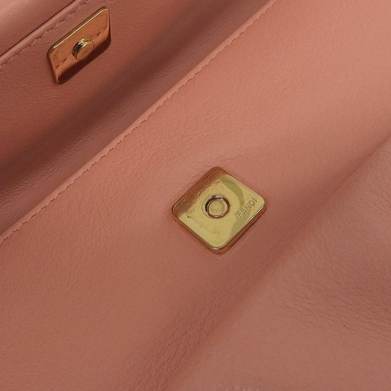 FENDI 2WAY bag, chain shoulder, clutch bag, leather, pink, blue, greige, new
