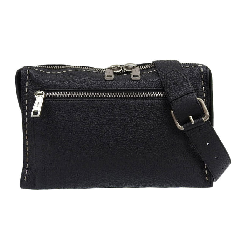 FENDI Celeria Shoulder Bag Messenger Bag Crossbody Shoulder Leather Black