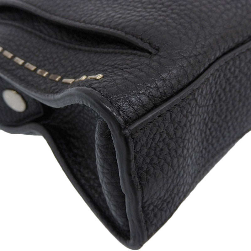FENDI Celeria Shoulder Bag Messenger Bag Crossbody Shoulder Leather Black