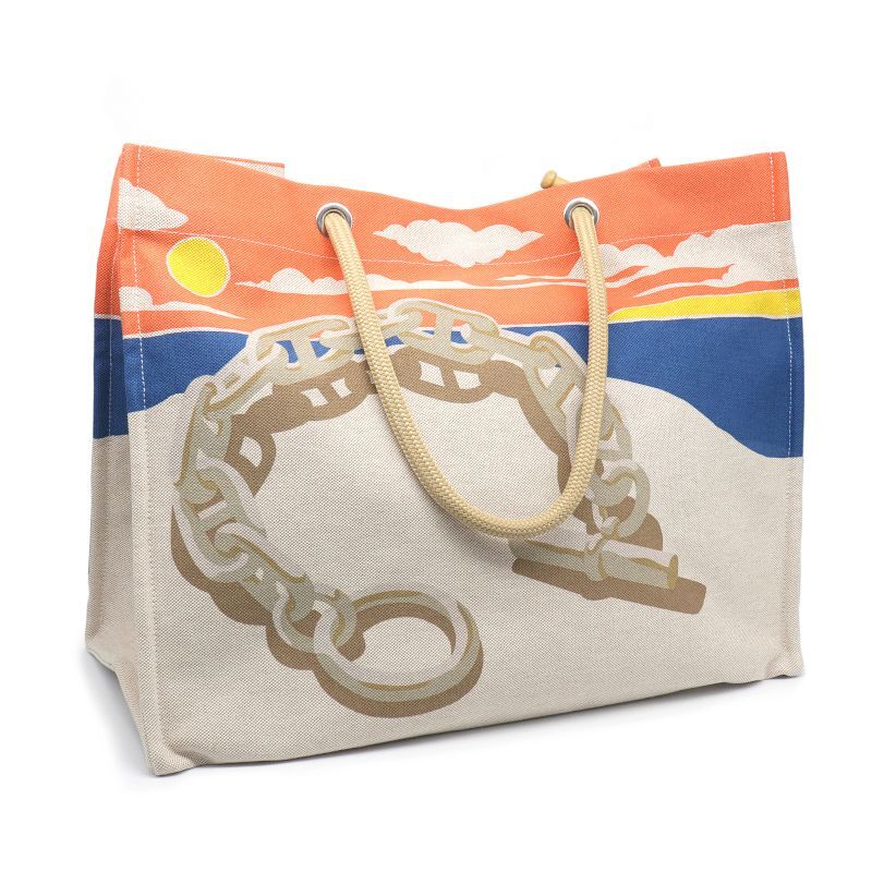 Hermes Beach Bag Escal Ala Plage Print H103743M01 Toile Ash Multicolor Tote Bag