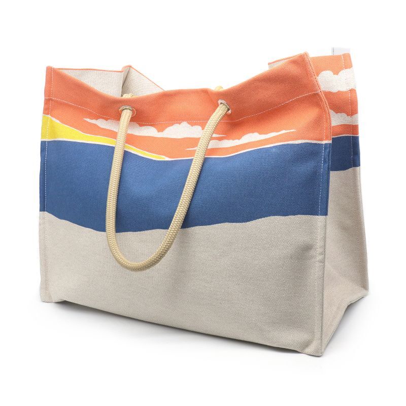 Hermes Beach Bag Escal Ala Plage Print H103743M01 Toile Ash Multicolor Tote Bag