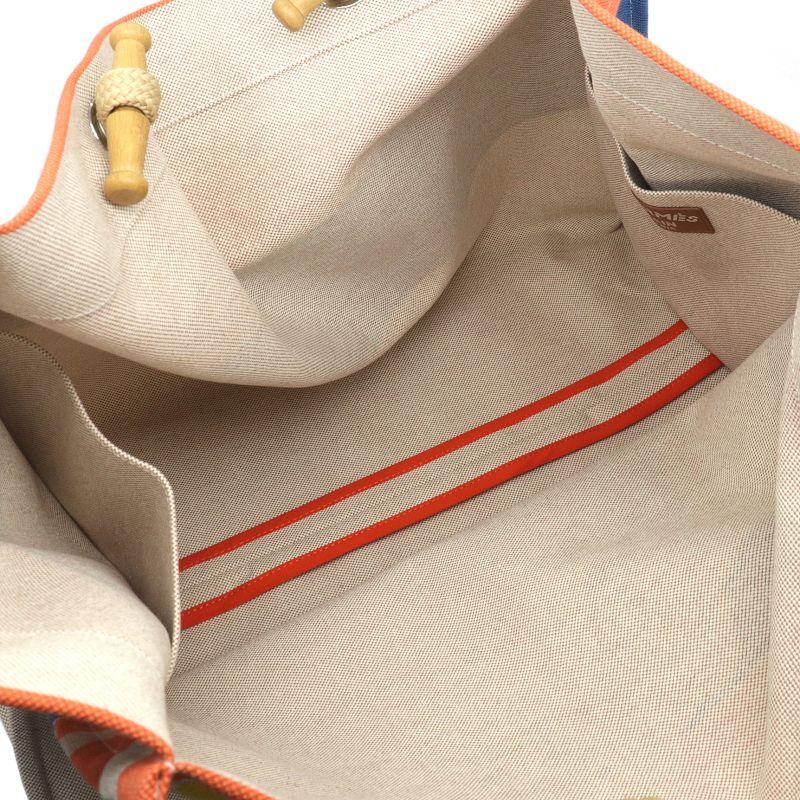 Hermes Beach Bag Escal Ala Plage Print H103743M01 Toile Ash Multicolor Tote Bag